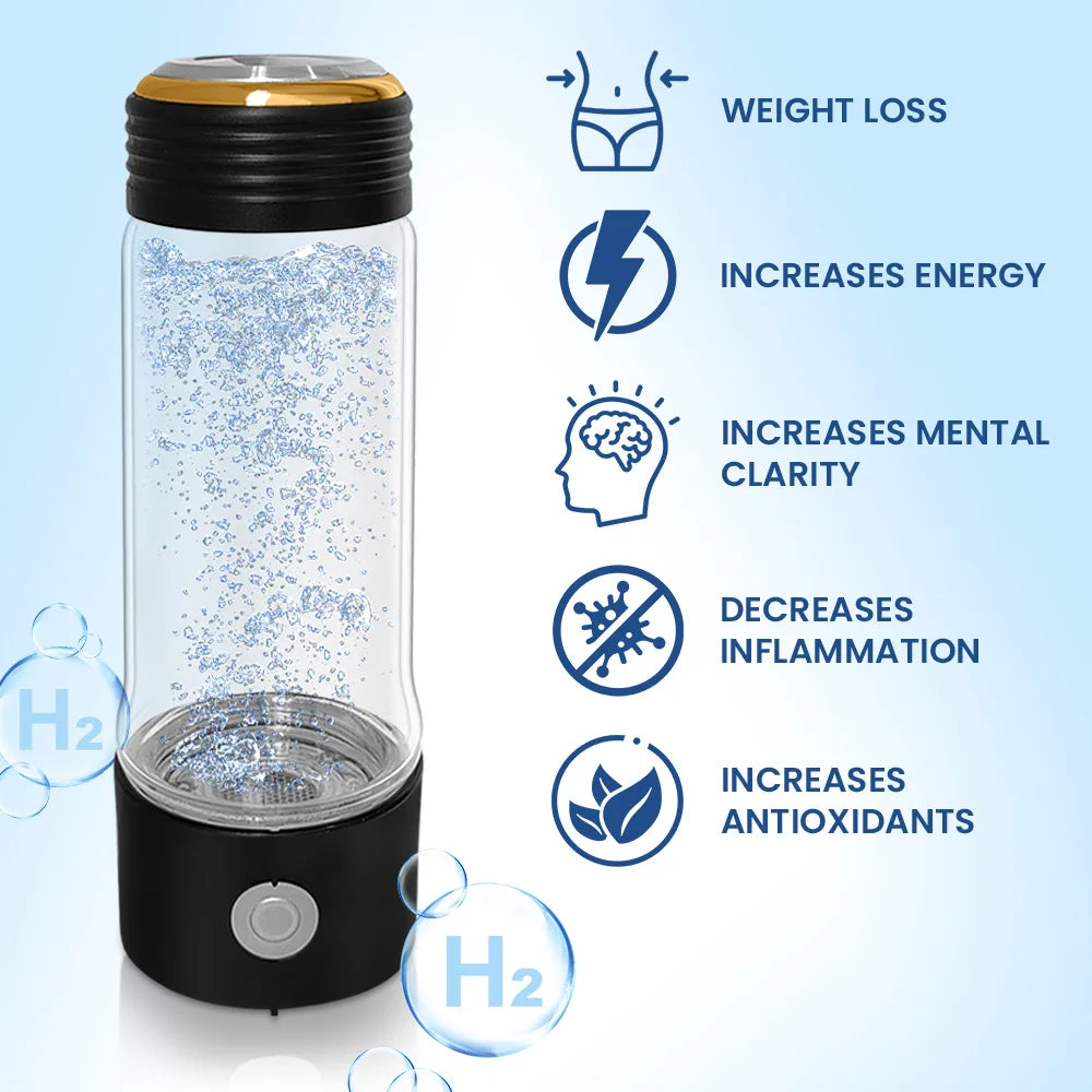 2000ppb Hydrogen Bottle Hydrogen Water Generator Bottle SPE Hydrogen Rich Water Bottle Quick Electrolysis Hydrogen Bottles Water