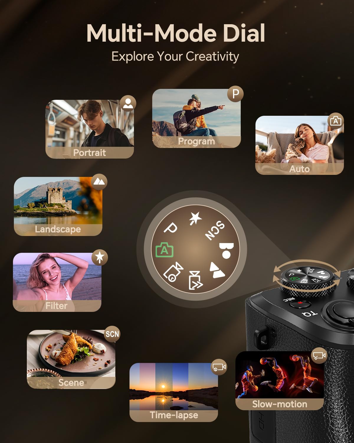 8K Digital Camera for Photography, 88MP Autofocus WiFi Vlogging Camera for YouTube Video with Front and Rear Lens, Flash, Touch Screen, Lens Hood, 64GB Card, 2 Batteries(Black)