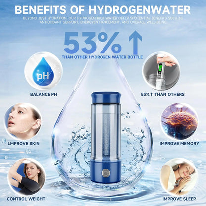 2000ppb Hydrogen Bottle Hydrogen Water Generator Bottle SPE Hydrogen Rich Water Bottle Quick Electrolysis Hydrogen Bottles Water